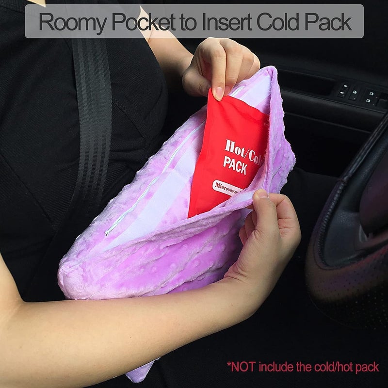 HapiPoppy Hysterectomy Pillow Abdominal Post Surgery Pillows with Pocket Comfort for Ice Heat Packs Tummy Tuck Belly Incision Recovery Seatbelt Gifts Women Patients (Lavender) - Image 3